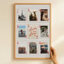 How Lucky Are We Playing Card Couple Custom Romantic Photo - Personalized Photo Poster