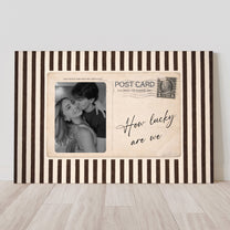 How Lucky Are We Wall Art Vintage Postcard - Personalized Photo Poster