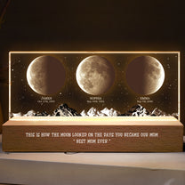 How The Moon Looked On The Day You Became Our Mom - Personalized LED Night Light