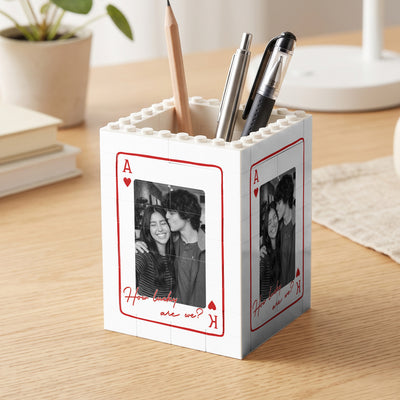 How Lucky Are We? - Custom Couples Photo Anniversary Gifts - Personalized Pen Holder