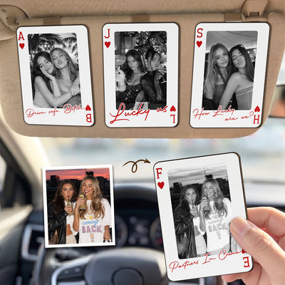 How Lucky We Are - Upload Photo For Besties, Friends - Personalized Car Visor Clip