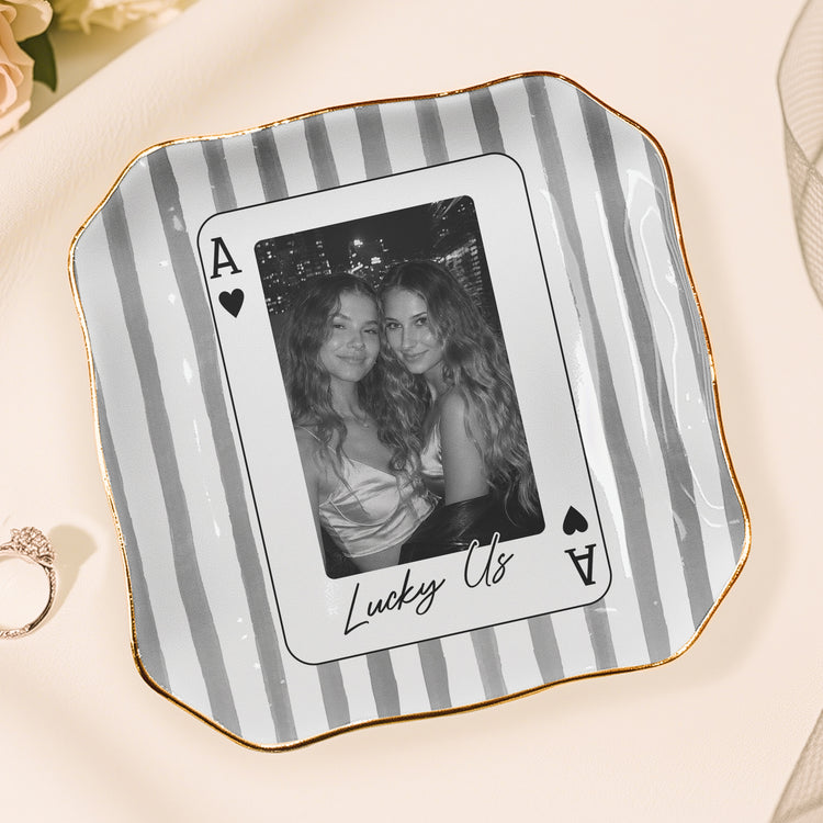 How-Lucky-We-Are-Upload-Photo-For-Besties,-Friends-Striped-Style-Personalized-Jewelry-Dish4