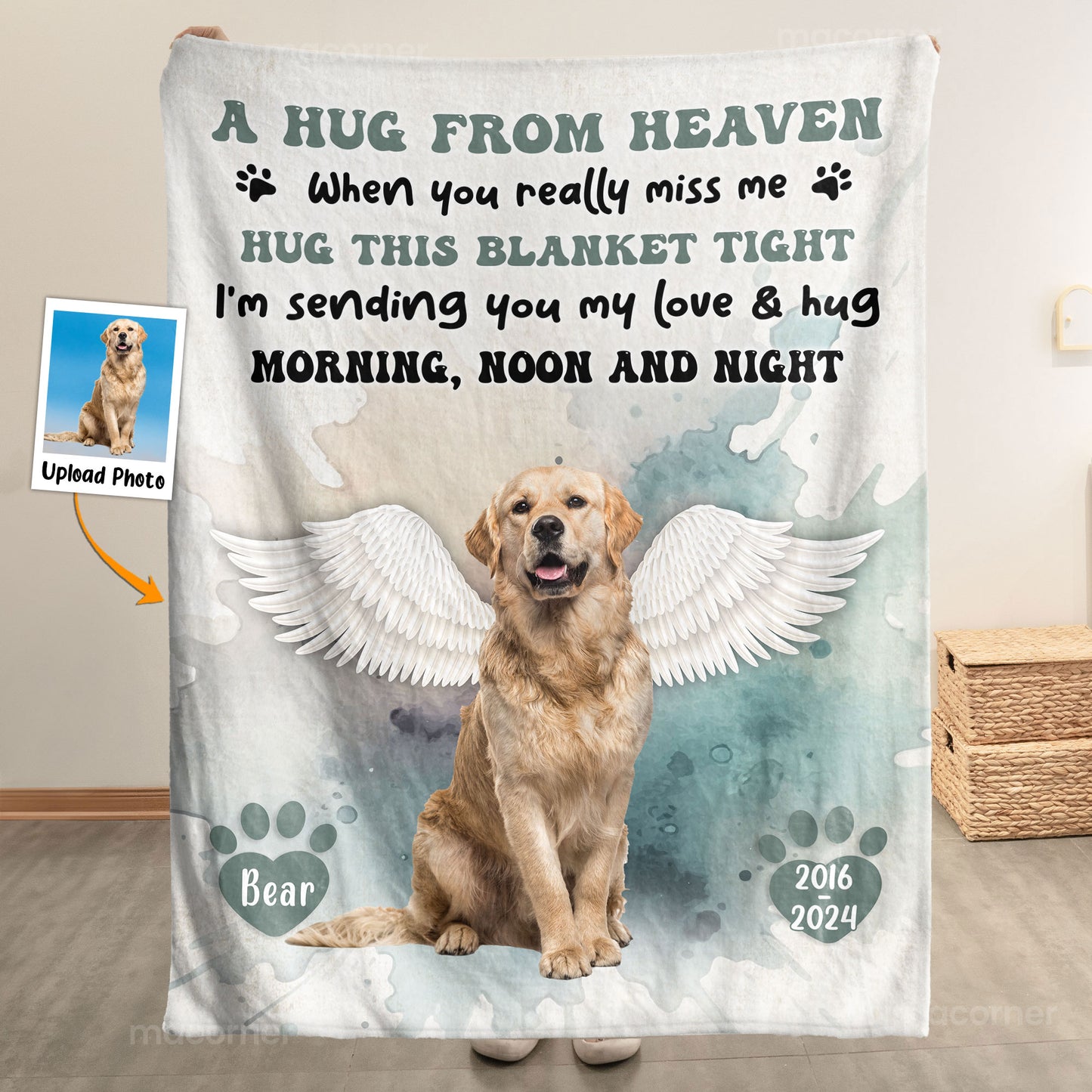 Hug From Heaven - Personalized Photo Blanket