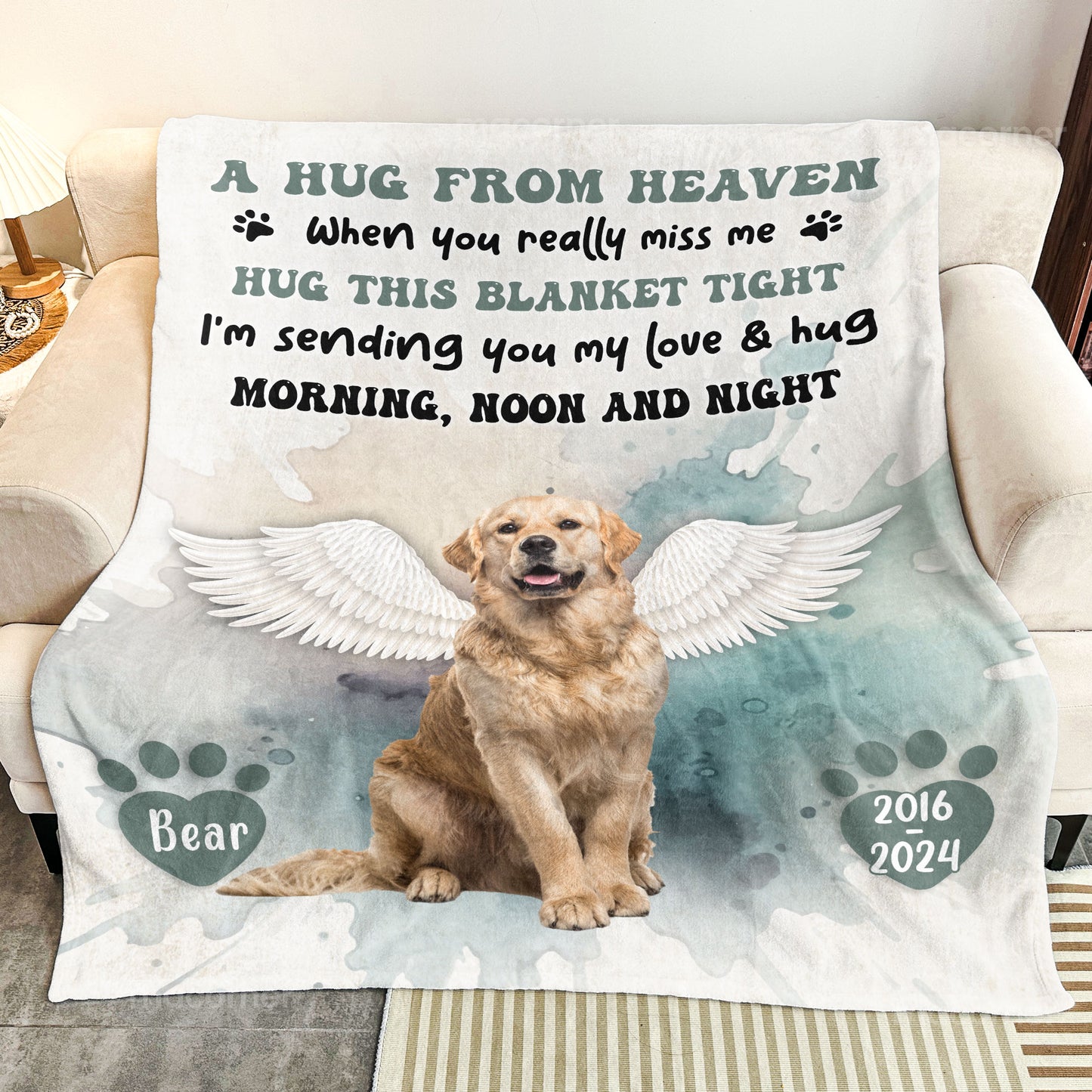 Hug From Heaven - Personalized Photo Blanket