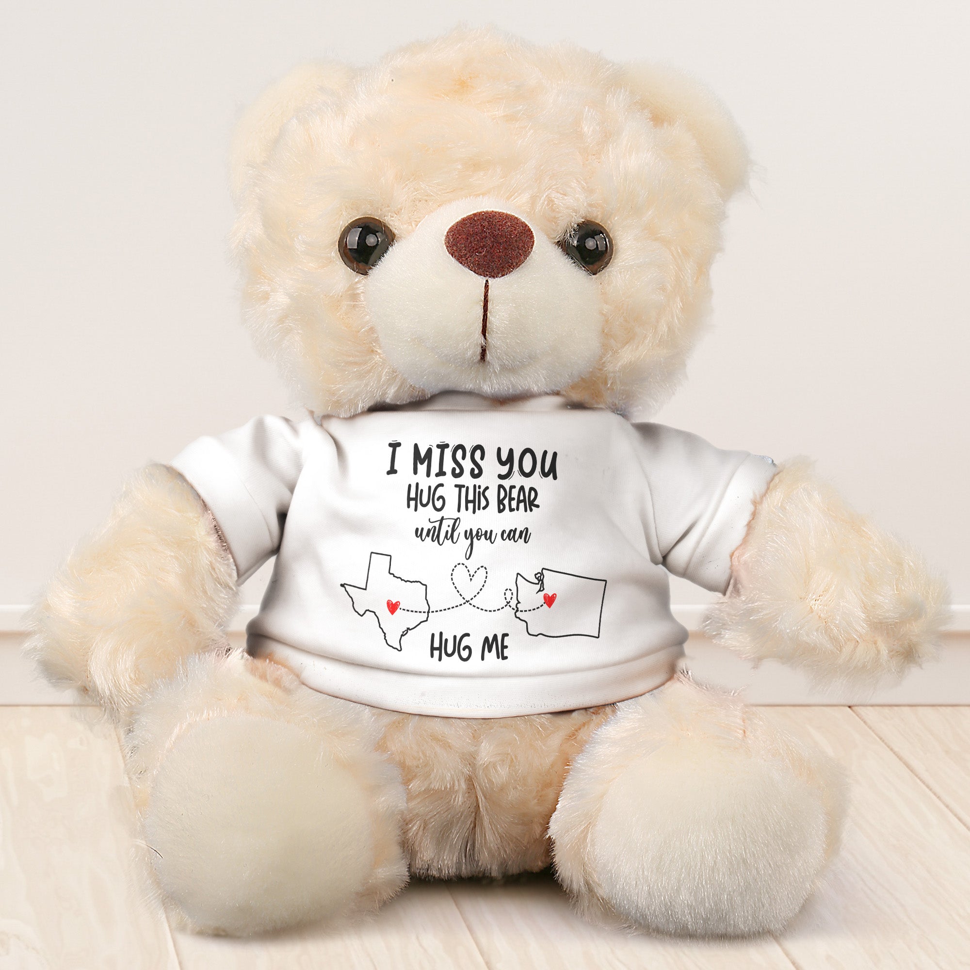 Hug This Bear Until You Can Hug Me - Teddy Bear With Personalized Shirt