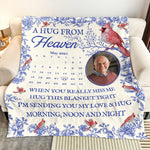 Hug This Blanket Tight I'm Sending You My Love Memorial Blanket - Personalized Photo Blanket