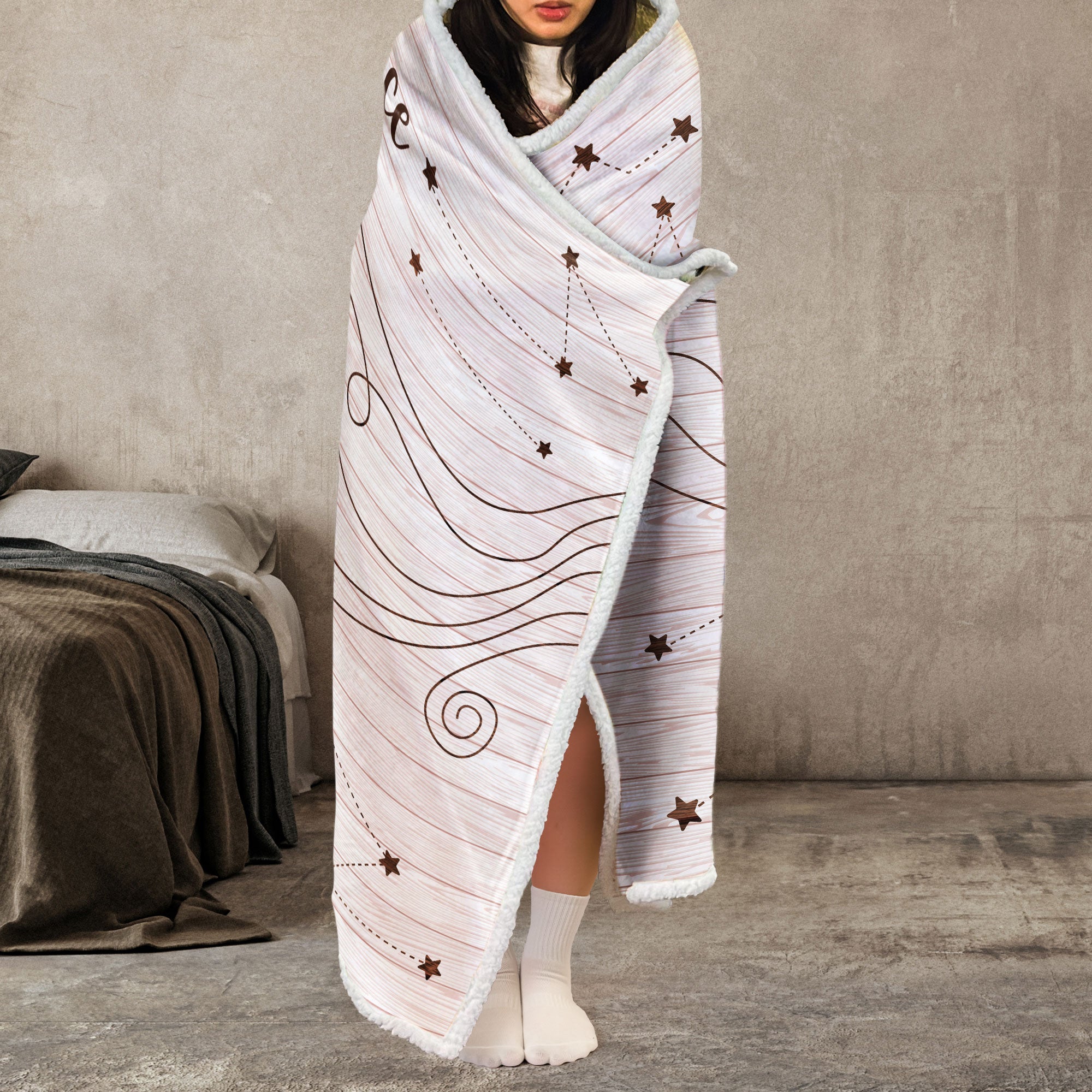 Hug This Blanket Until You Can Hug Me - Custom States - Long Distance Gifts - Personalized Wearable Blanket Hoodie