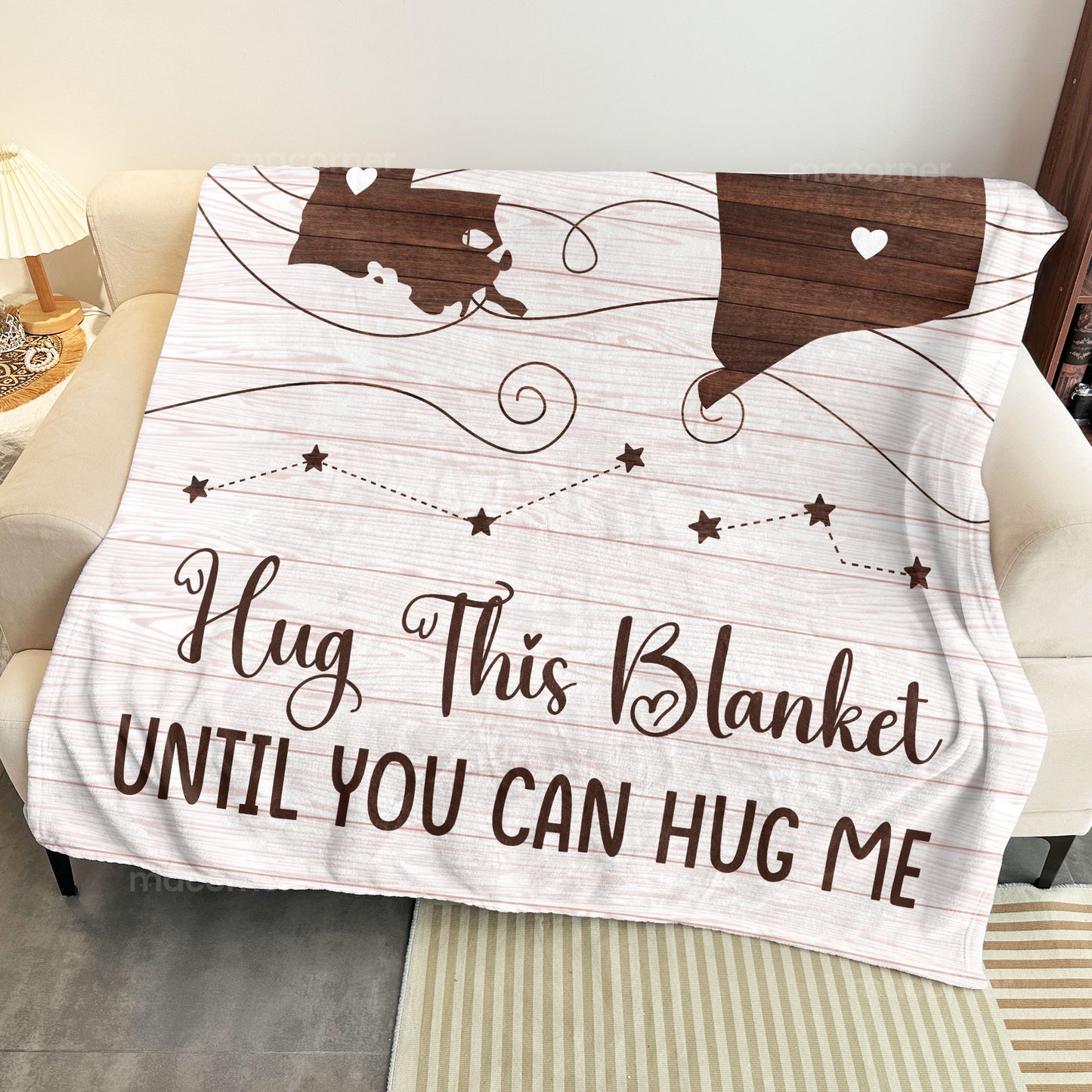 Hug This Blanket Until You Can Hug Me - Long Distance Family, Friends, Couples - Personalized Blanket