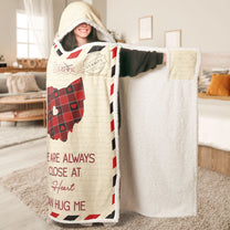 Hug This Blanket Until You Can Hug Me Long Distance - Personalized Wearable Blanket Hoodie