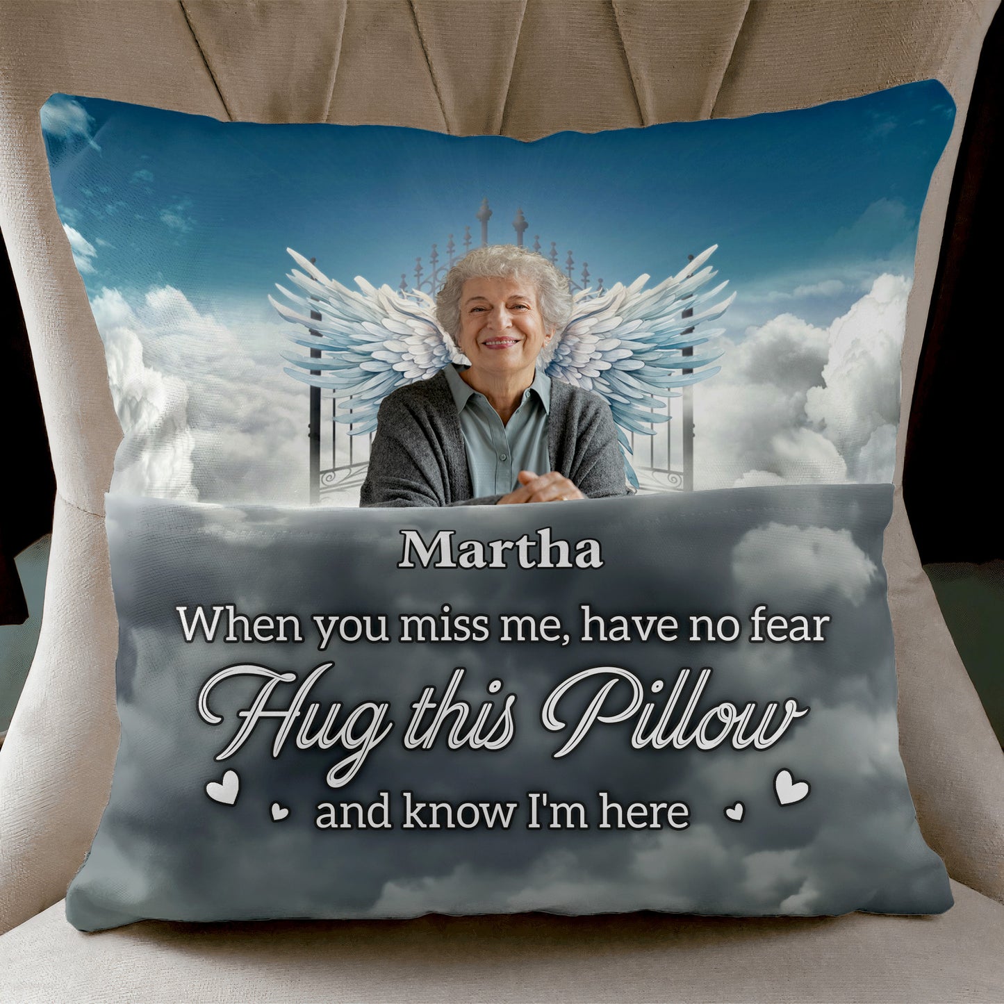 Hug This Pillow - Personalized Photo Pocket Pillow (Insert Included)