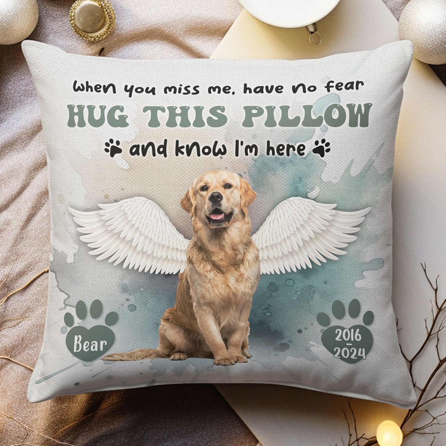 Hug This & Know I'm Here - Personalized Photo Pillow (Insert Included)