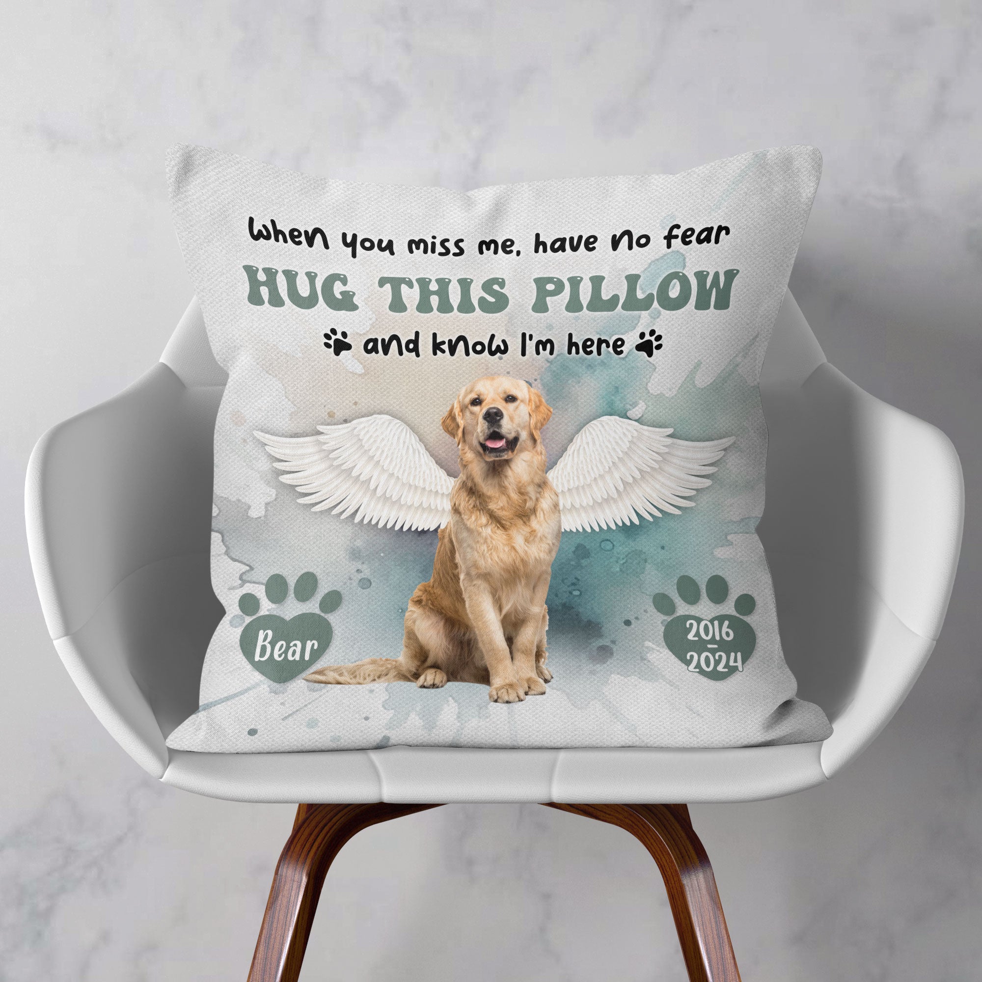 Hug This & Know I'm Here - Personalized Photo Pillow (Insert Included)