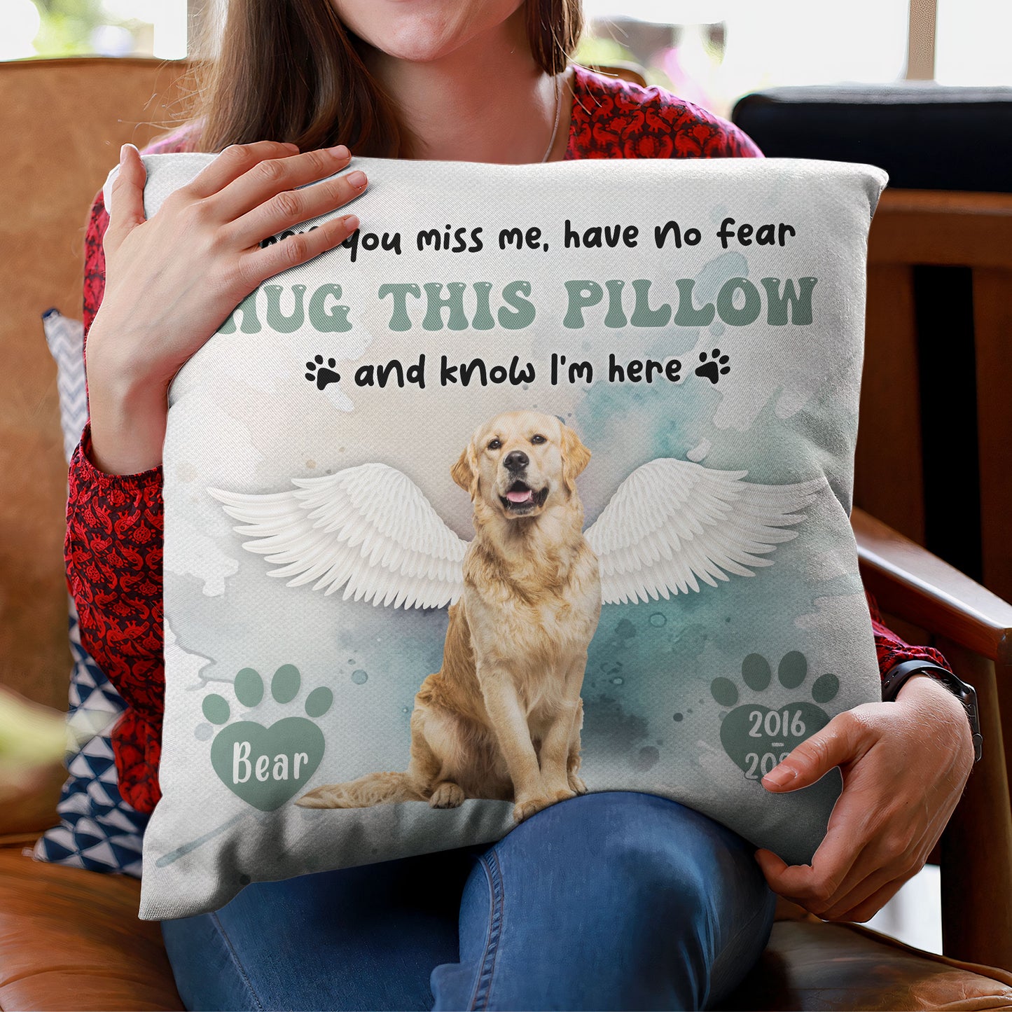 Hug This & Know I'm Here - Personalized Photo Pillow (Insert Included)