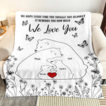 Hugging Bear Family This Blanket Reminds You How Much We Love You - Personalized Blanket