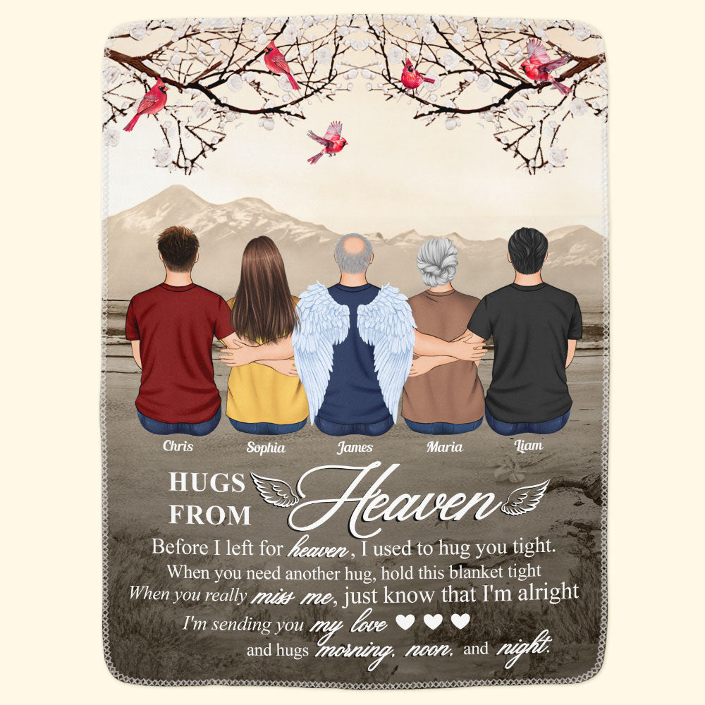 Hugs From Heaven Before I Left For Heaven - Personalized Blanket