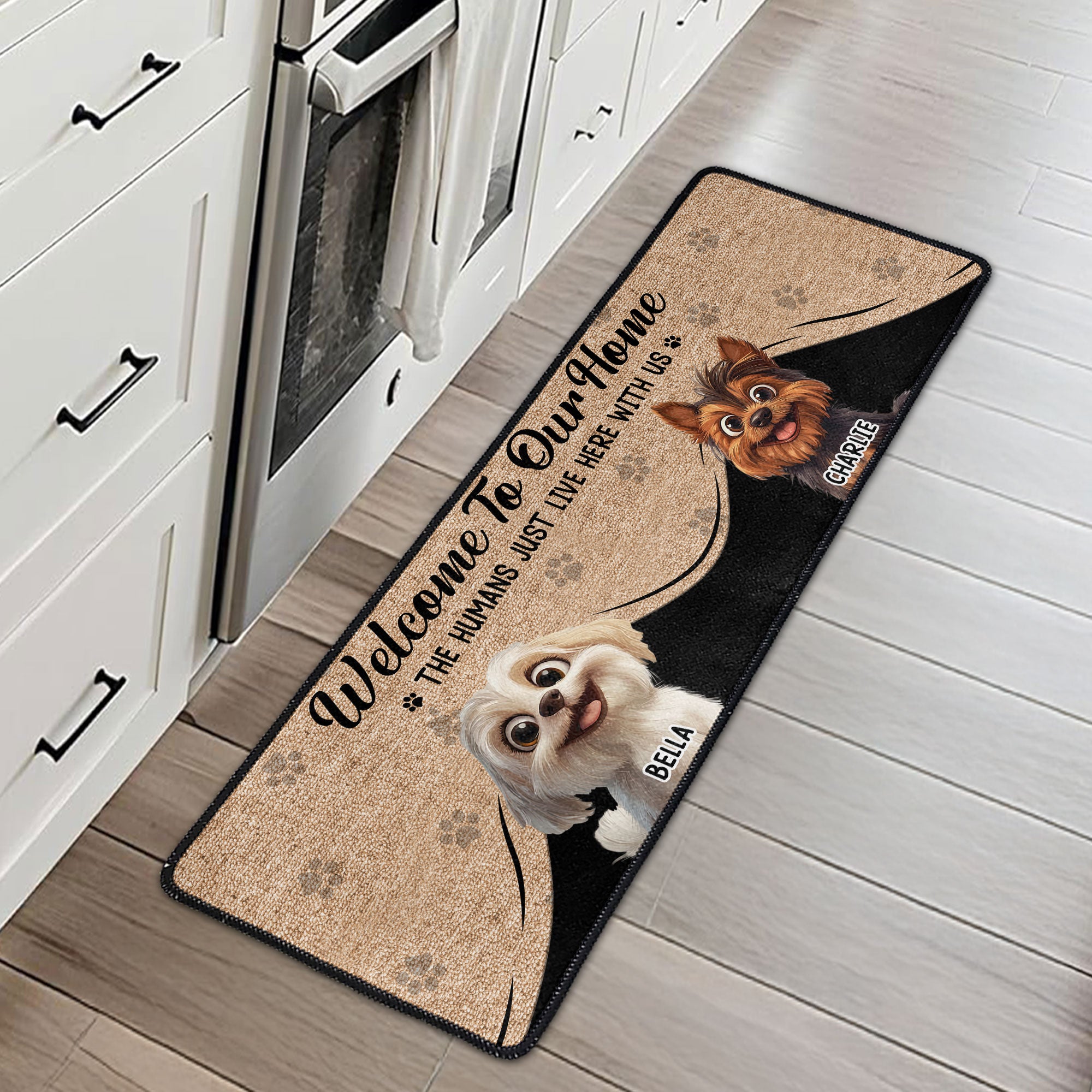 Human Just Live Here With Us - Personalized Runner Rug
