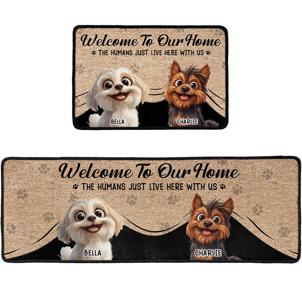 Human Just Live Here With Us - Personalized Runner Rug