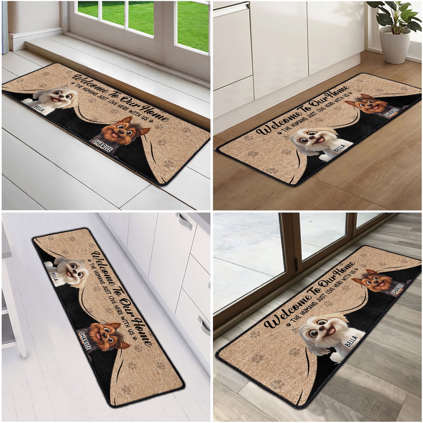 Human Just Live Here With Us - Personalized Runner Rug