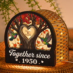 Hummingbird Couple Tree Of Life Anniversary Gift - Personalized Lantern Night Light