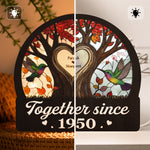 Hummingbird Couple Tree Of Life Anniversary Gift - Personalized Lantern Night Light