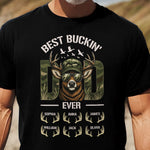 Hunter Dad Best Buckin' Dad Custom Kids Name - Personalized Shirt