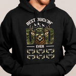 Hunter Dad Best Buckin' Dad Custom Kids Name - Personalized Shirt