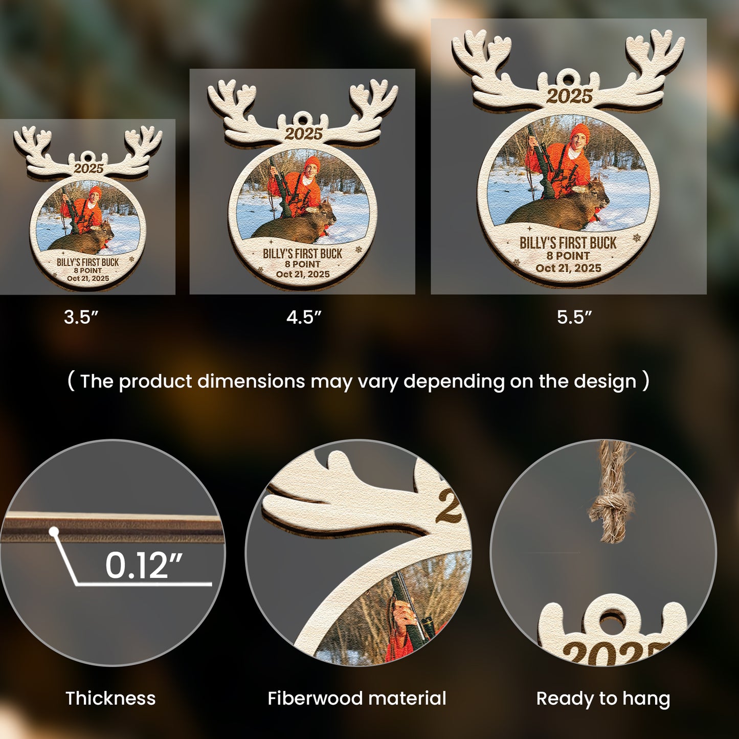 Hunting First Memorable Moment With Kid - Personalized Wooden Photo Ornament