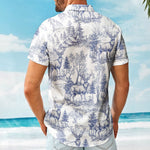 Hunting Fishing Camping Hiking Kayaking Toile De Jouy - Personalized Hawaiian Shirt