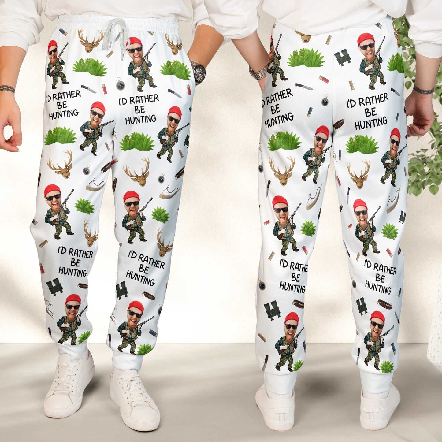 Hunting Funny Gift For Men - Personalized Photo Sweatpants, Lounge Pants With Pockets