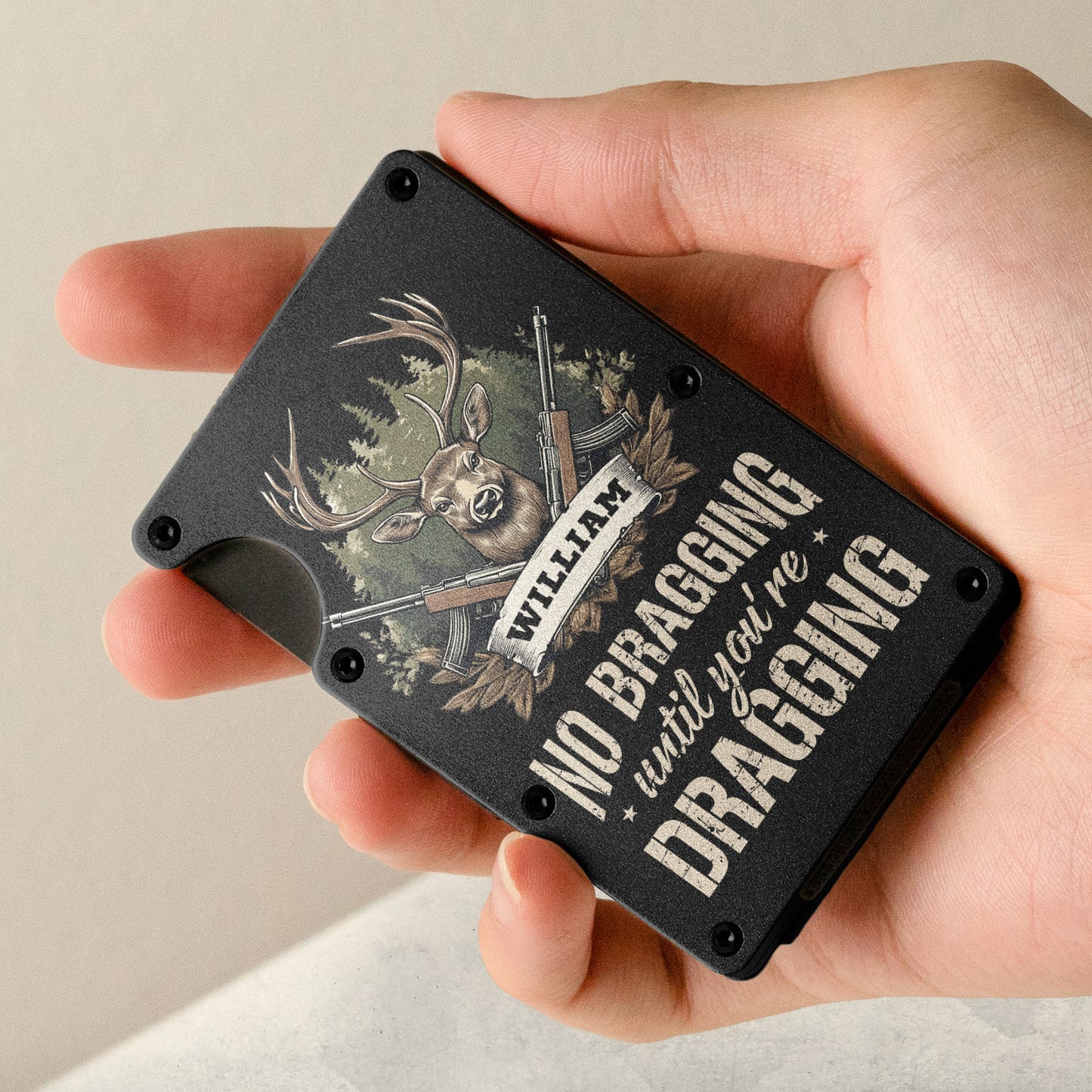 Hunting Solves Most Of My Problems - Personalized Metal Card Holder