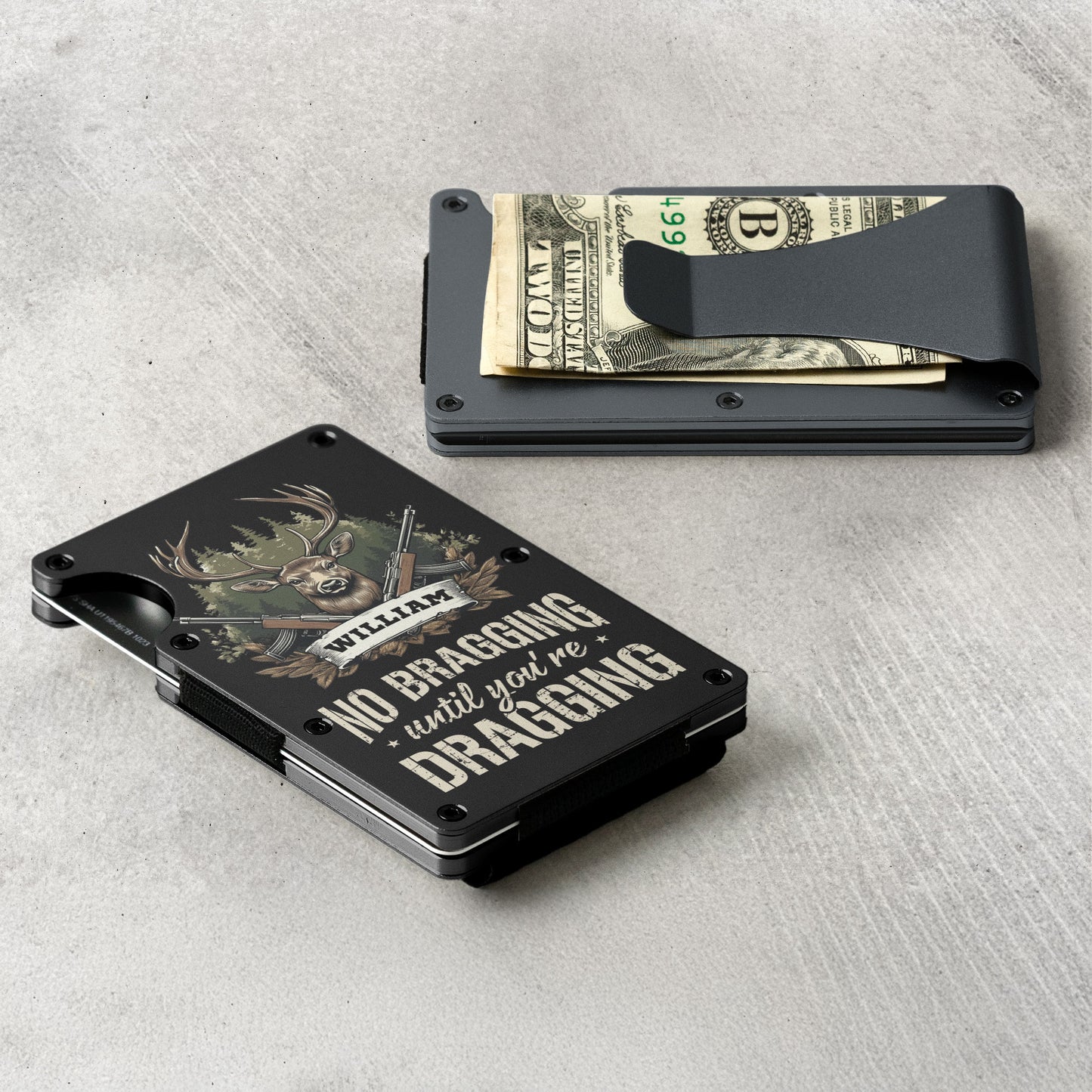 Hunting Solves Most Of My Problems - Personalized Metal Card Holder