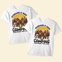 Husband And Wife Camping Partners For Life - Personalized Matching Shirts