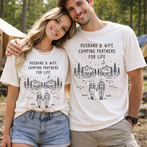 Husband And Wife Camping Partners For Life - Personalized Shirt