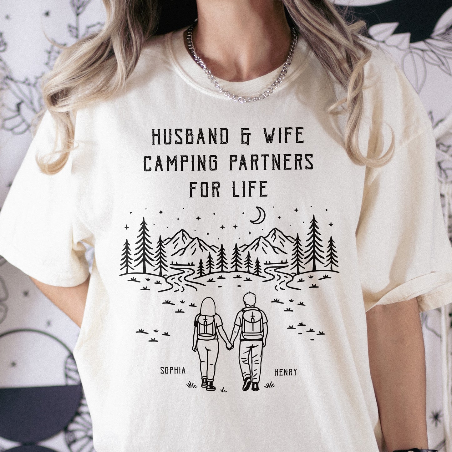 Husband And Wife Camping Partners For Life - Personalized Shirt