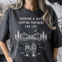 Husband And Wife Camping Partners For Life - Personalized Shirt