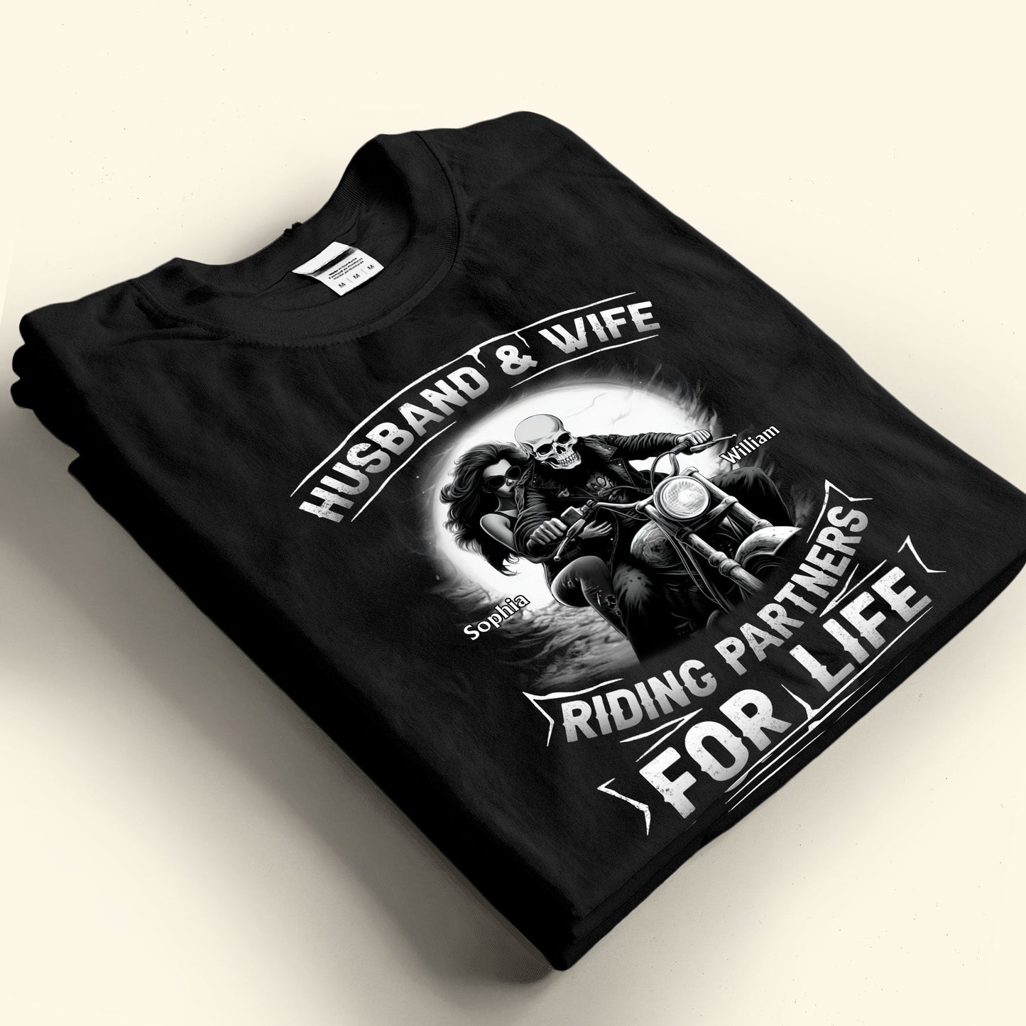 Husband And Wife Riding Partners For Life - Personalized Matching Shirts