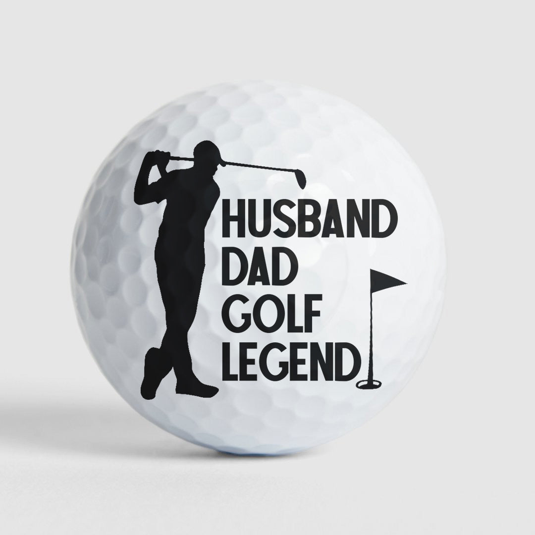 Husband Dad Papa Golf Legend For Golfers - Personalized Golf Ball