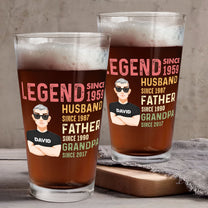 Husband Father Legend - Personalized Beer Glass