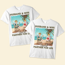 Husband & Wife Travel Partner For Life - Personalized Matching Couple Shirts