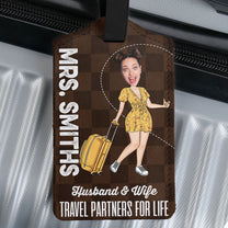 Husband & Wife Travel Partners For Life - Personalized Photo Luggage Tag