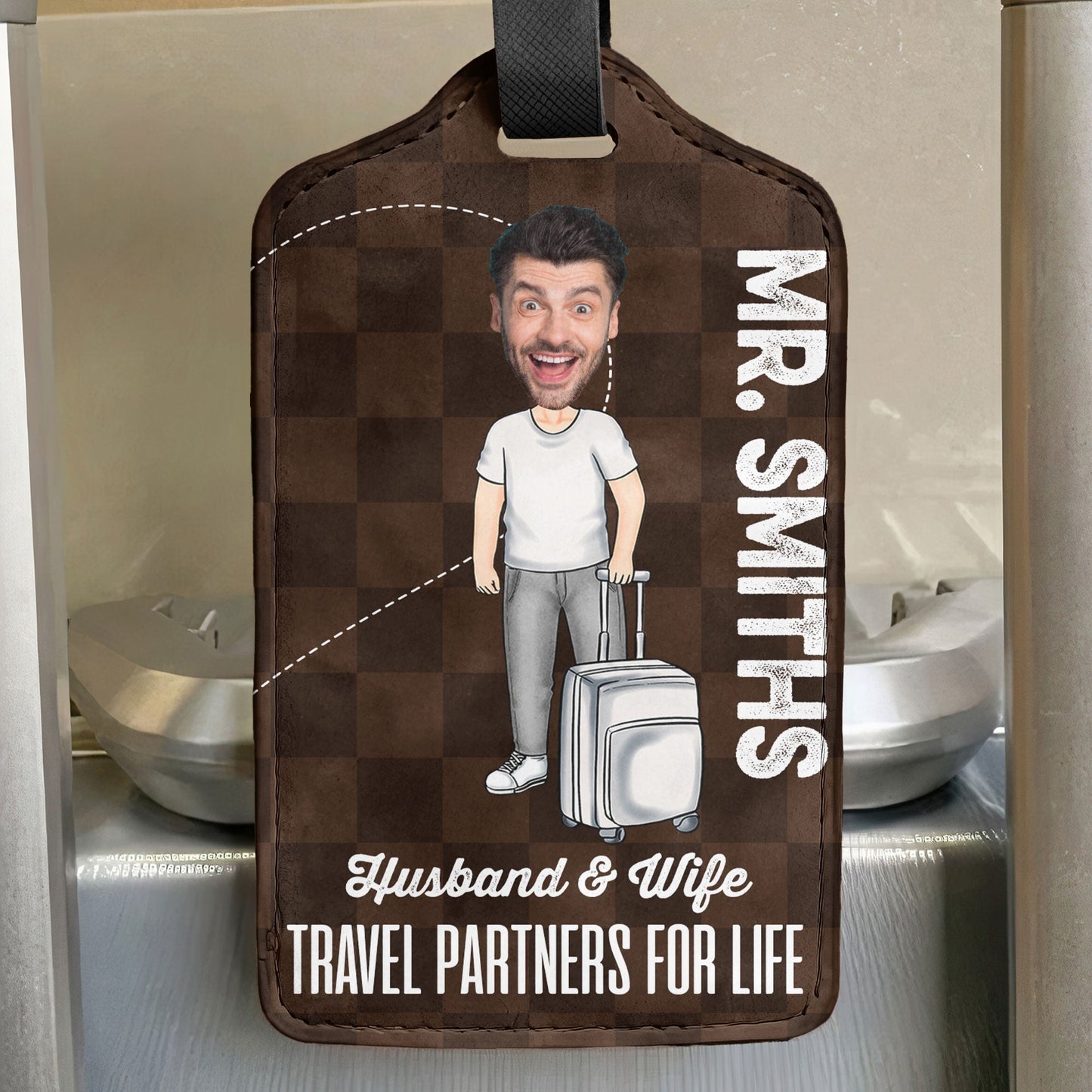 Husband & Wife Travel Partners For Life - Personalized Photo Luggage Tag