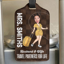 Husband & Wife Travel Partners For Life - Personalized Photo Luggage Tag