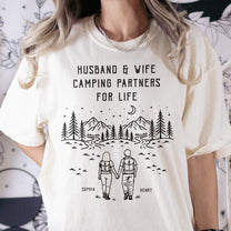 Husband_And_Wife_Camping_Partners_For_Life_Personalized_Couple_Matching_Comfort_Tee_3