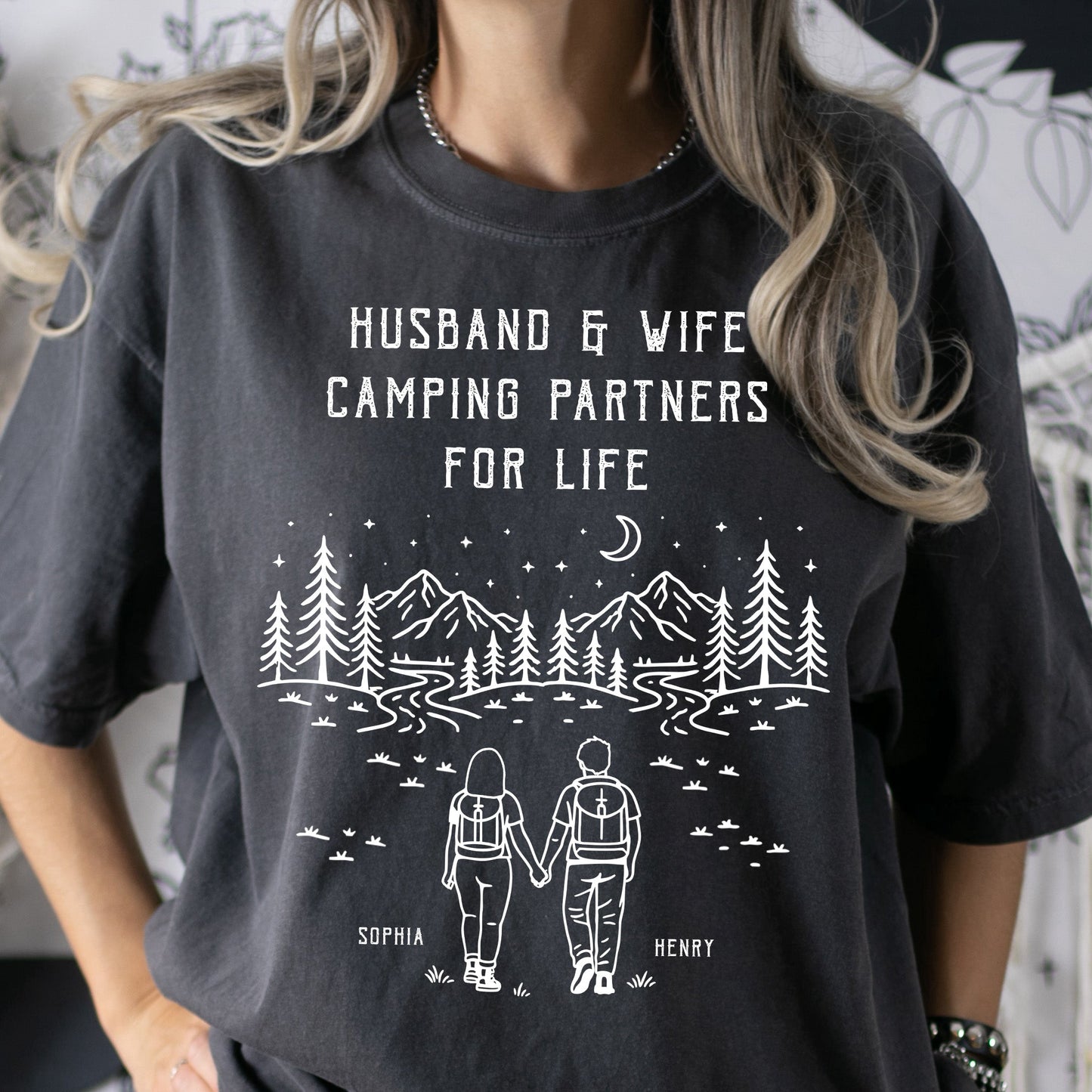 Husband_And_Wife_Camping_Partners_For_Life_Personalized_Couple_Matching_Comfort_Tee_4