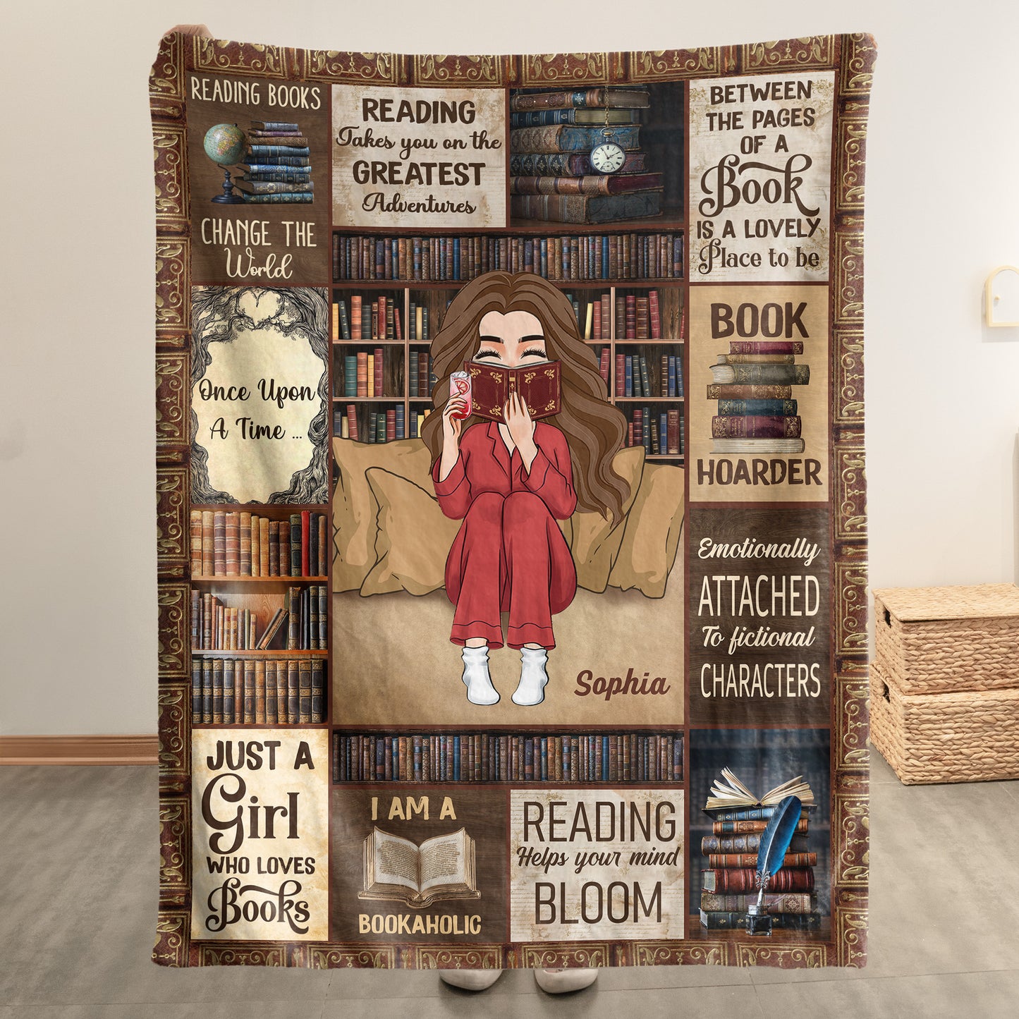 I Am A Bookaholic - Personalized Blanket