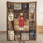 I Am A Bookaholic - Personalized Blanket