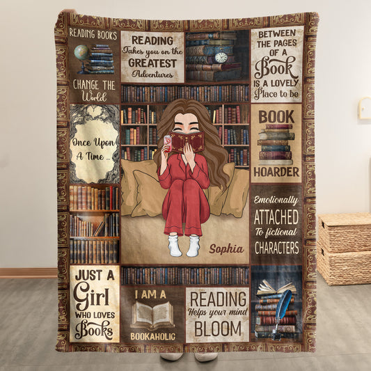 I Am A Bookaholic - Personalized Blanket