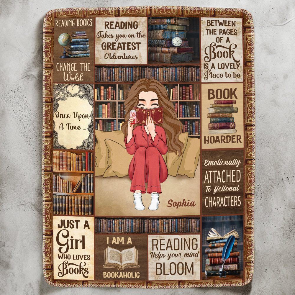 I Am A Bookaholic - Personalized Blanket