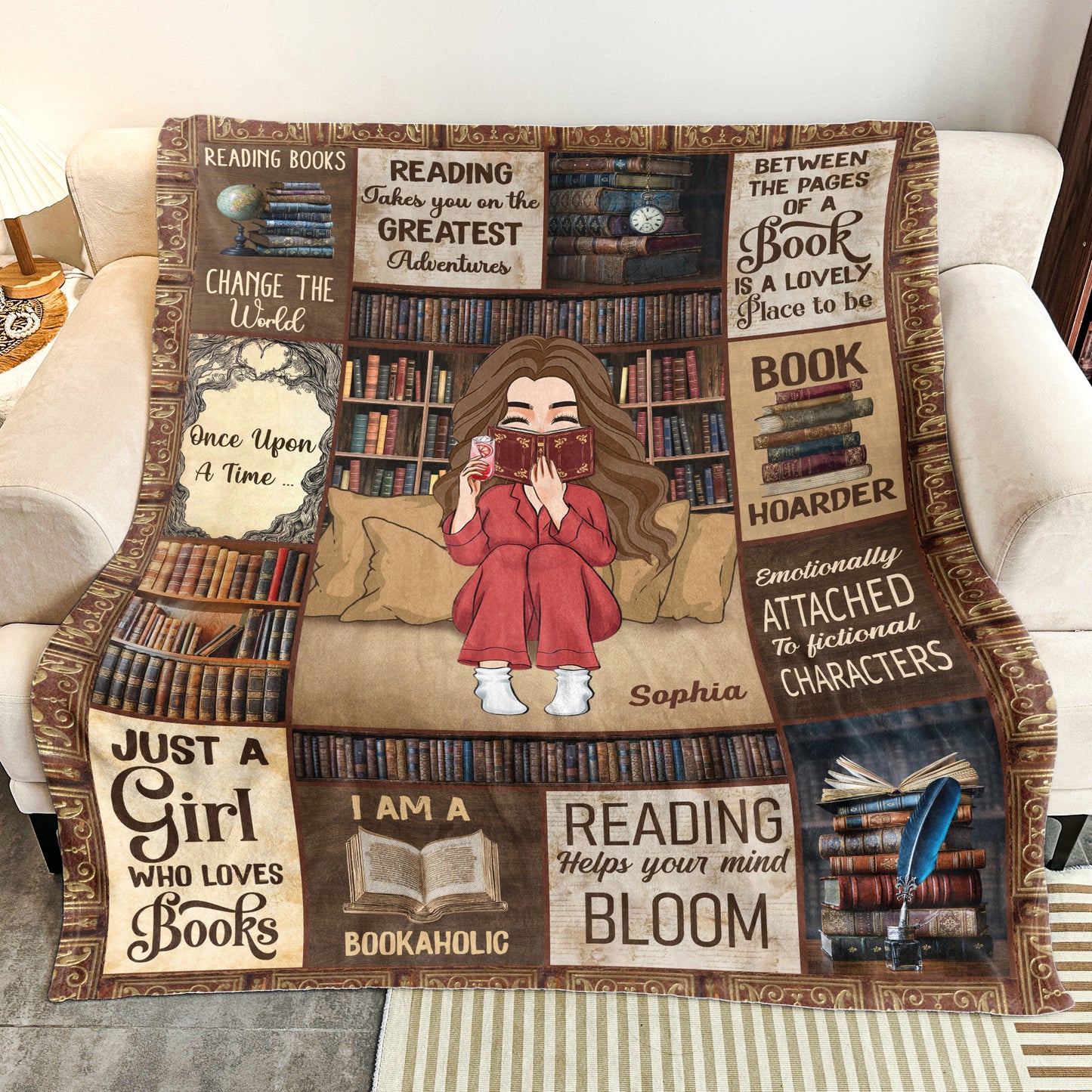 I Am A Bookaholic - Personalized Blanket