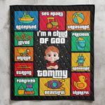 I Am A Child Of God Colorful Letter - Custom Quilt Set